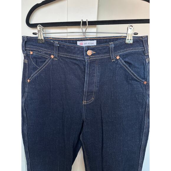Topo Designs Women's Dark Wash Denim Straight Leg Jeans, Size 12, EUC - Picture 7 of 9